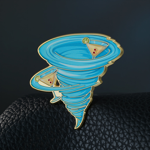 Custom Martini Tornado Soft Enamel Lapel Pin